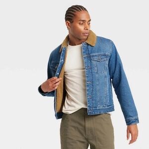Goodfellow & Co Denim Jacket with Brown Sherpa Lining